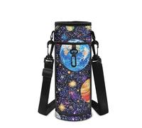 Howilath Borsa a tracolla per bottiglia d'acqua spaziale con tracolla, Space Planet Blu, Zaino per bambini