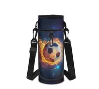 Howilath Borsa per bottiglia d'acqua in neoprene con palla, Calcio Galaxy Blu, Zaino per bambini