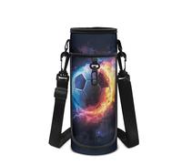 Howilath Borsa per bottiglia d'acqua in neoprene con palla, Calcio nero., Zaino per bambini