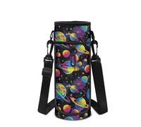 Howilath Borsa per bottiglia d'acqua in neoprene con palla, Planet Black, Zaino per bambini