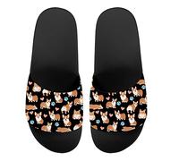 Howilath Ciabatte estive con stampa a farfalla blu per uomini e donne, bambini, girasole colorato tie-dye animali casa pantofole scivolo antiscivolo leggero, Corgi Dog, 38 EU