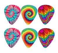 Howilath Classica Tie-dye Astratto Art Cool Chitarra Picks - 6 Pz Plettri Chitarra Protezione Polpastrelli Unico Regalo Chitarra Per Basso