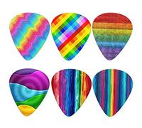 Howilath Colorful Rainbow - Plettri per chitarra in celluloide di alta qualità, adatti per chitarra elettrica, acustica o basso, 0,96 mm
