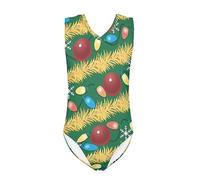 Howilath Costume da bagno per bambine e bambine, un pezzo, estivo, per spiaggia, nuoto, morbido, con delfini, cavalli, bradipo floreale, Luci colorate fiocco di neve grano, 9-10 Anni