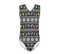 Howilath Costume da bagno per bambine e bambine, un pezzo, estivo, per spiaggia, nuoto, morbido, con delfini, cavalli, bradipo floreale, Luci colorate, 9-10 Anni