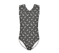 Howilath Costume da bagno per bambine e bambine, un pezzo, estivo, per spiaggia, nuoto, morbido, con delfini, cavalli, bradipo floreale, Design pipistrello, 9-10 Anni