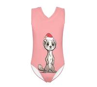 Howilath Costume da bagno per bambine e bambine, un pezzo, estivo, per spiaggia, nuoto, morbido, con delfini, cavalli, bradipo floreale, Cappello di Natale Furetto, 9-10 Anni