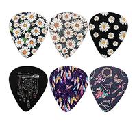 Howilath Daisy & Dreamcatcher 6 plettri per chitarra in ABS pesante e fresco, regalo perfetto per chitarra e amante