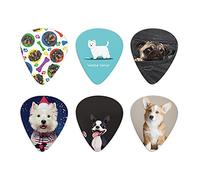Howilath Dogs - Set di 6 plettri per chitarra con motivo "Bulldog francese" e "White Terrier", 6 plettri Harmony Plettri Premium