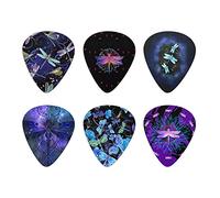 Howilath Dragonfly - Set di 6 plettri per chitarra acustica elettrica e base