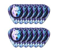 Howilath Dreamcatcher Wolf Blue Pollice Plicks Set di plettri per chitarra, stampa su un lato 0,96 mm, 12 pezzi per chitarra acustica, chitarra elettrica, basso, ukulele banjo