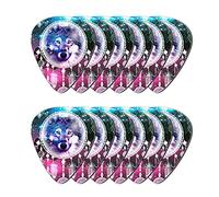 Howilath Dreamcatcher Wolf Magenta 12 plettri pesanti per chitarra Premium in celluloide adatti per chitarra/chitarra elettrica/basso/ukulele (plettri colorati in ABS)