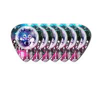 Howilath Dreamcatcher Wolf Magenta 6 plettri pesanti per chitarra Premium in celluloide, adatti per chitarra/chitarra elettrica/basso/ukulele (plettri colorati in ABS)