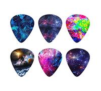Howilath Galaxy, set di plettri colorati per chitarra, con stampa su un lato 0,96 mm, 6 pezzi per chitarra acustica, chitarra elettrica, basso, ukulele banjo