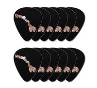 Howilath Giraffe - 12 plettri pesanti in celluloide di alta qualità, adatti per chitarra/chitarra elettrica/basso/ukulele (plettri colorati in ABS)