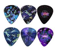 Howilath Libellula plettri per chitarra, eleganti libellula, 6 plettri in ABS per chitarra acustica, elettrica, basso 0,96 mm