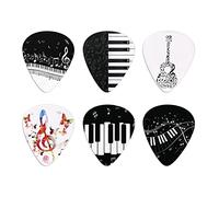 Howilath Music Note Astratte Art Cool Chitarra Picks - 6 Pz Plettri Chitarra Protezione Polpastrelli Unico Regalo Chitarra Per Basso