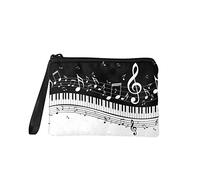 Howilath Music Note Portamonete Nero Bianco Contrasto Colore Striscia, Divertente Cambiamento Collezione Leggero Portatile Cluth Borsa