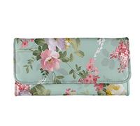 Howilath Novità floreale fiori animali cane gufo farfalla stampato donna lungo portafoglio borsa, donna sottile designer tre volte portafoglio lungo borsa, Fiore floreale vintage, Casual