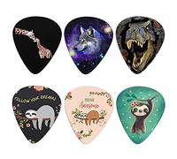 Howilath - Plettri in celluloide di alta qualità, con design animale, adatti per chitarra/chitarra elettrica/basso/ukulele (plettri colorati in ABS per chitarra)