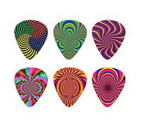 Howilath - Plettri magnetici per chitarra, motivo astratto psichedelico, in materiale ABS, stampa vivida