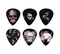 Howilath - Plettri per chitarra con teschio gotico Day of Dead Dogs, motivo floreale, per chitarristi, elettrici acustici e chitarre base