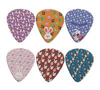 Howilath Plettri per chitarra Happy Easter Rabbit Colorful Egg Flower Carota Chitarra Plettro per basso elettrico