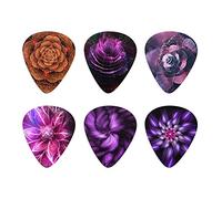 Howilath Punk Flower - Plettri per chitarra, 6 plettri in ABS per chitarra acustica, elettrica, basso 0,96 mm