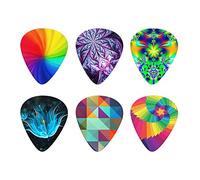 Howilath Rainbow Flower 6 plettri per chitarra, confezione da 6 calibri pesanti per chitarre acustiche elettriche e basse.