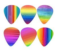 Howilath Rainbow Stripes 6pcs plettri per chitarra, materiale ABS stampa vivida, Harmony Picks Premium Plettri