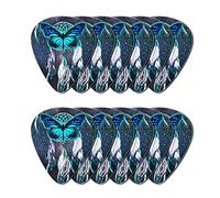 Howilath - Set di 12 plettri per chitarra, con piume, acchiappasogni a forma di farfalla, regalo unico per basso, chitarre elettriche e acustiche