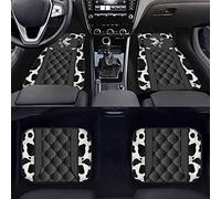 Howilath Set di 4 tappetini per auto in gomma antiscivolo con stampa di mucche, per tutte le condizioni atmosferiche, resistenti alla polvere, tappetini anteriori e posteriori