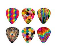Howilath - Set di 6 plettri colorati per chitarra acustica e base