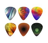 Howilath - Set di 6 plettri per chitarra, design astratto, design colorato, idea regalo per basso, chitarre elettriche e acustiche