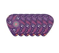 Howilath - Set di 6 plettri per chitarra, motivo mandala etnico tribale, viola e viola, protezione per la punta delle dita, regalo perfetto per lui e lei per strumenti a corda