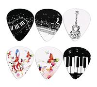 Howilath - Set di 6 plettri per chitarra, per note musicali, per pianoforte, per chitarra, protezione per punta delle dita, regalo perfetto per lui e lei per strumenti a corda