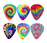 Howilath - Set di 6 plettri per chitarra, tie-dye colorato, regalo per chitarra elettrica e acustica