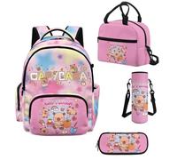 Howilath Set di zaino scolastico e borsa per il pranzo per ragazze da 43,2 cm - Kawaii Kids Elementary Bookbag per ragazze adolescenti, forniture per il rientro a scuola, Capibara Tie Dye, L, Classico