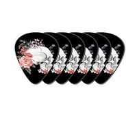 Howilath Skull Flowers - Set di 6 plettri per chitarra, motivo: fiori