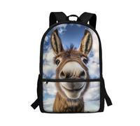 Howilath Zaino per bambini età 11-12/9-10/7-8/5-6 anni zaino per bambini per scuola ragazzi zaino per scuola elementare/secondaria, asinello, 11.02"L x 5.12"W x 17.32"H