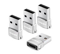 HOWJIM Adattatore da USB 2.0 a USB C 4 Pezzi,PD27W/66W Ricarica Rapida Trasmissione dati 480Mbps,Chip Intelligente,Involucro in Alluminio per M-acBook Pad Phone 17 16 15 G-alaxy X-peria P-ixel Nero