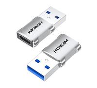 HOWJIM Adattatore da USB a USB C, 2 pezzi, USB 3.0, ricarica rapida 5 Gbps, trasferimento dati, da USB C femmina a USB A maschio, cavo di ricarica per M-acBook Pad Pro Phone 15/16/17 G, smartphone