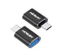 HOWJIM Adattatore da USB C a USB 2 Pezzi,Ricarica Rapida 3A 100W,OTG 10Gbps Adattatore Type-C Maschio a USB 3.2 Femmina per M-acBook Pro/Air Phone 17/16/15 Pad G-alaxy X-peria D-ell XPS S-urface Nero