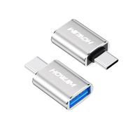 HOWJIM Adattatore da USB C a USB 2Pezzi,Ricarica Rapida 3A 100W,OTG 10Gbps Adattatore Type-C Maschio a USB3.2 Femmina per M-acBook Pro/Air Phone 17/16/15 Pad G-alaxy X-peria D-ell XPS S-urface Argento