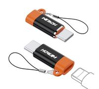 HOWJIM Adattatore Light-ning a USB C 2 Pezzi,PD27/66W Ricarica Rapida Trasmissione dati,Adattatore da Light-ning Femmina a USB C Maschio per Phone 17/16/15 Pad G-alaxy X-peria Non Per Cuffie/OTG Nero