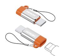 HOWJIM Adattatore Light-ning a USB C 2Pezzi,PD27/66W QC100W Ricarica Rapida Trasmissione Dati,Involucro in Alluminio Chip Intelligente per Phone 17/16/15 Pad G-alaxy X-peria,Non Per Cuffie/OTG Argento