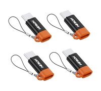 HOWJIM Adattatore Light-ning a USB C 4 Pezzi,PD27/66W QC100W Ricarica Rapida Trasmissione Dati,Guscio in lega di alluminio per Phone 17/16/15 Pro Max Plus,Pad,G-alaxy,X-peria Non Per Cuffie/OTG Nero