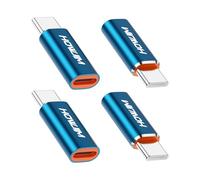 HOWJIM Adattatore Light-ning a USB C 4 Pezzi,PD27W/66W QC100W Rcarica Rapida,Adattatore da Light-ning Femmina a USB C Maschio per M-acBook Phone 17/16/15 Pad G-alaxy X-peria Non per Audio/OTG Blu