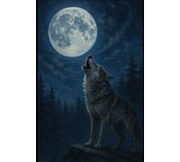 Howl at the Moon A Midnight Wolf Notebook: 6x9 110 page lined notebook
