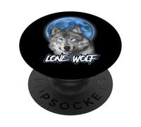 Howling Lone Wolf On Moon Animal Funny Wolves Lover PopSockets PopGrip Adesivo